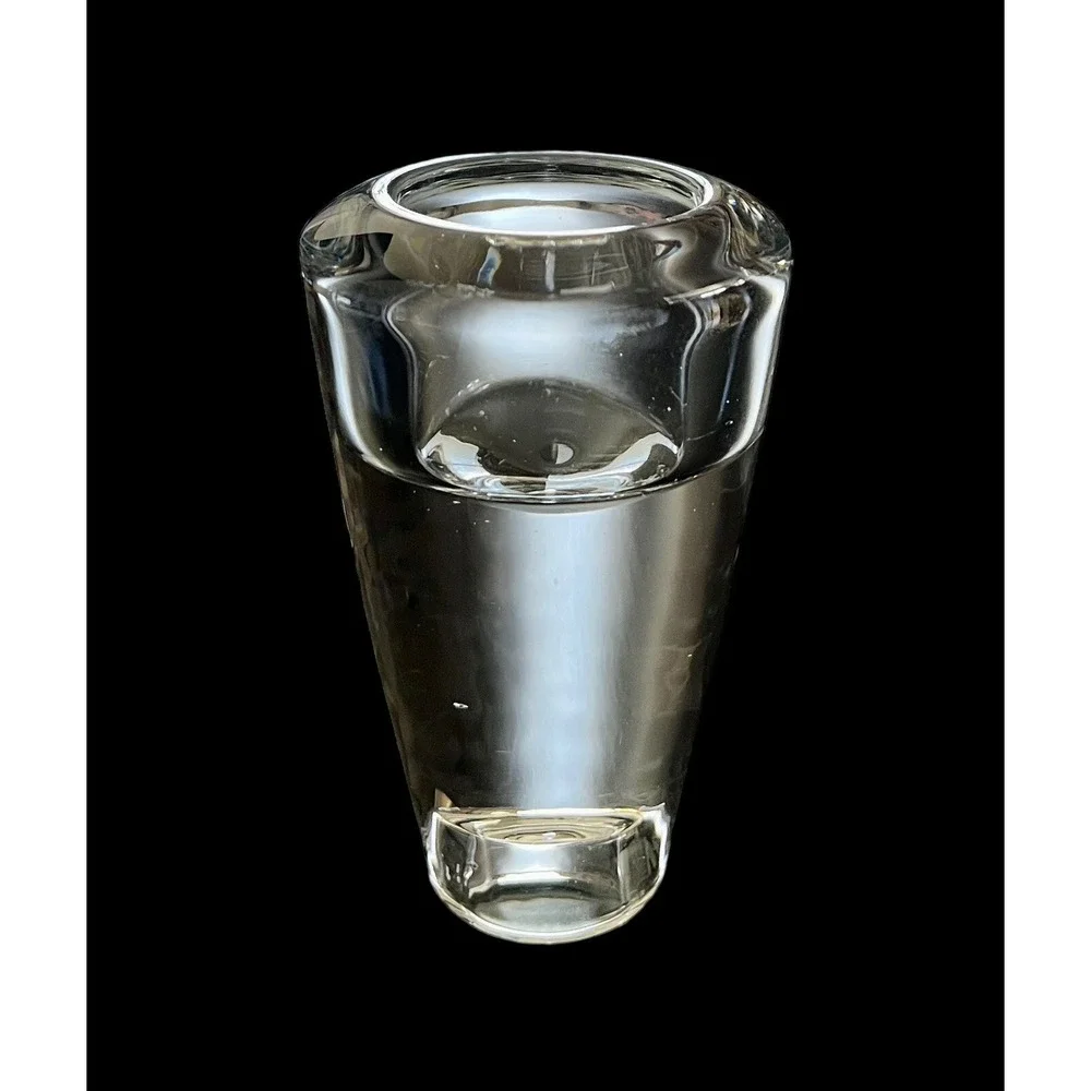 Vintage Leonardo Crystal Heavy Clear Candle Holder‎ 4.25